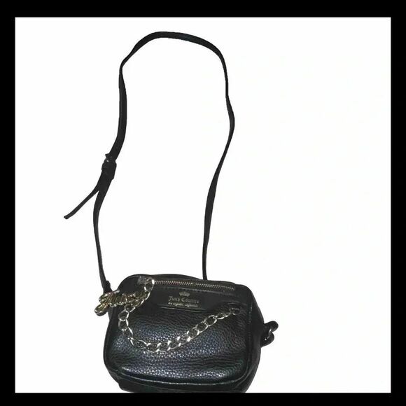 Juicy Couture Handbags - Juicy Couture Black Small Crossbody Gold Chain W Logo Bag